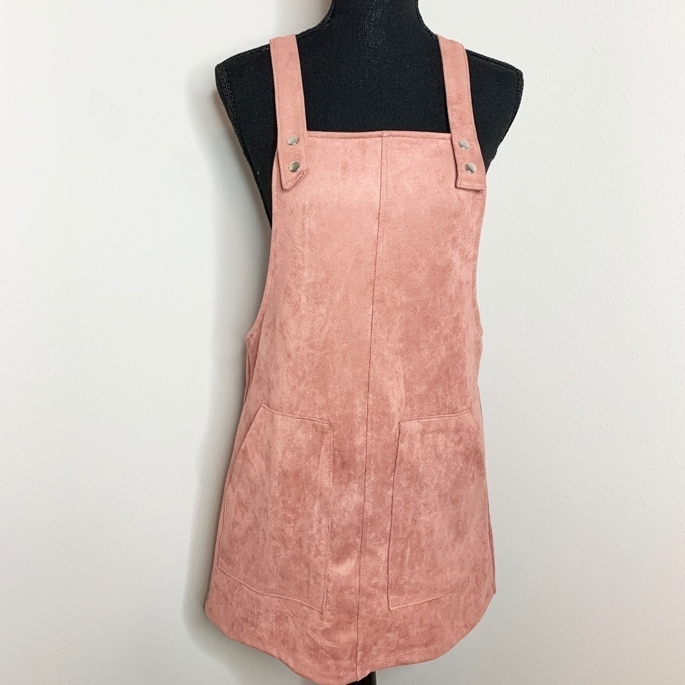 Forever21 Corduroy Pink Suede Overall Dress